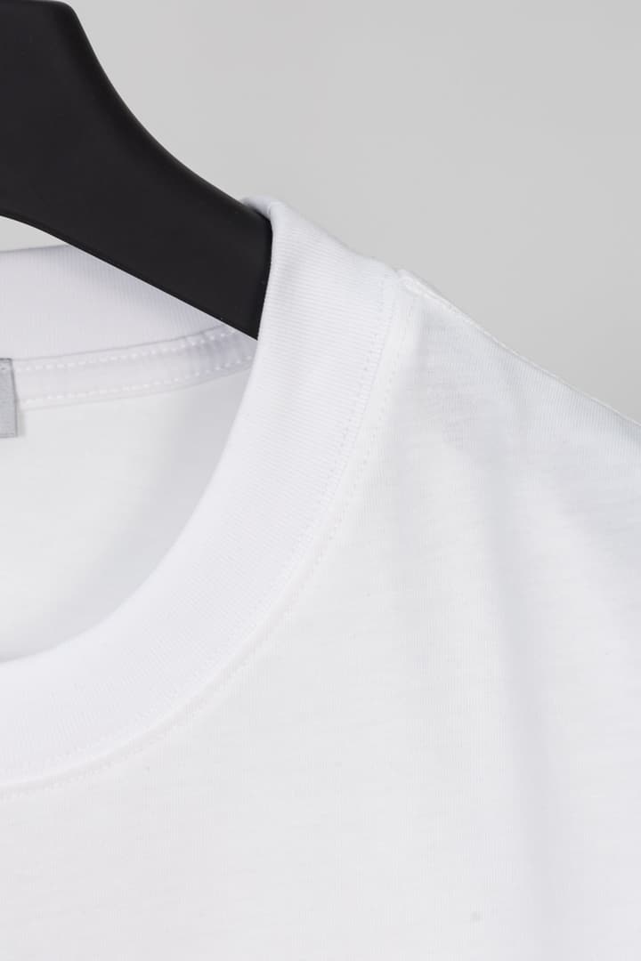 Dior Ribbon Logo Short-Sleeved T-Shirt – 2026 Spring Collection in Dark Grey