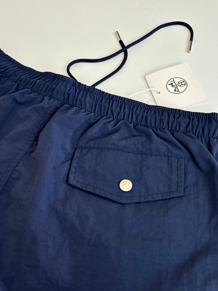 Hermès Embroidered Quick-Dry Beach Shorts in Mint Green
