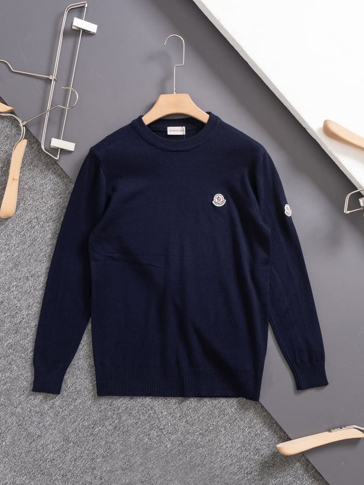 Moncler Round Neck Knit Sweater – 2024 Collection in Black
