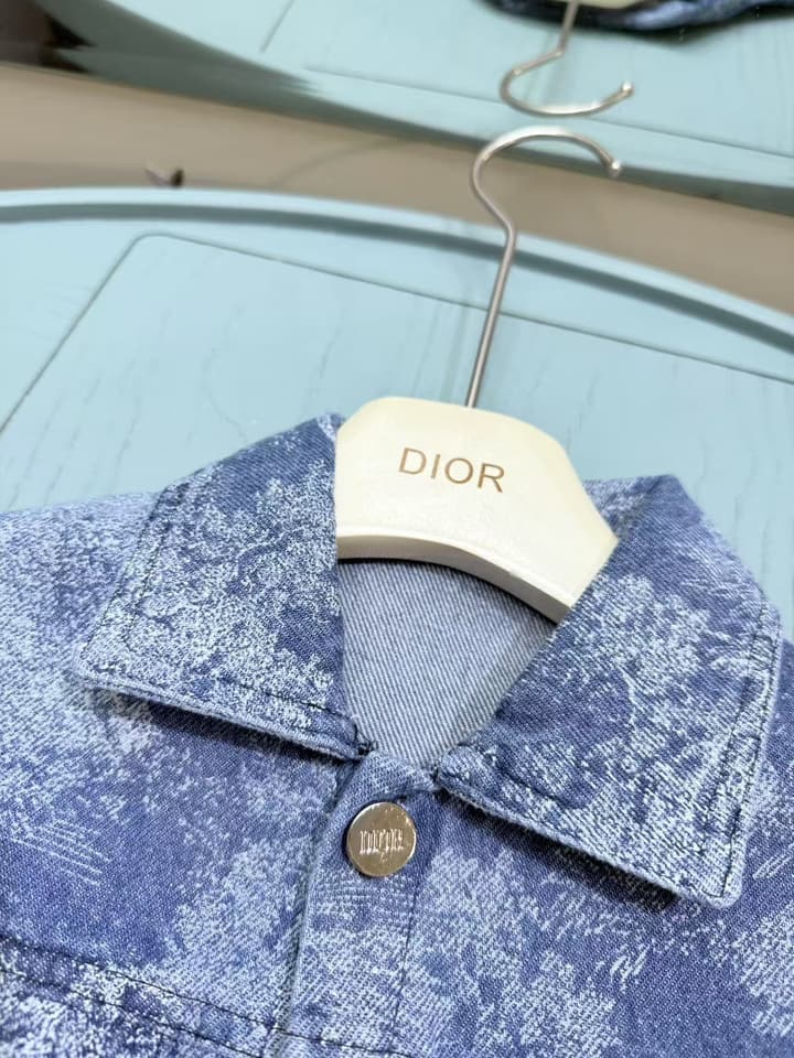 Dior Kids Printed Jacket and Skirt Set – 2025SS – Kids Collection in Blue Watercolor Print Set