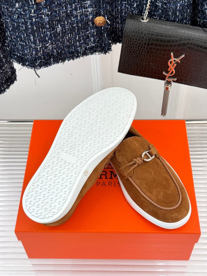 Hermès Retro Couple's Loafers – 25FW in Dark Brown