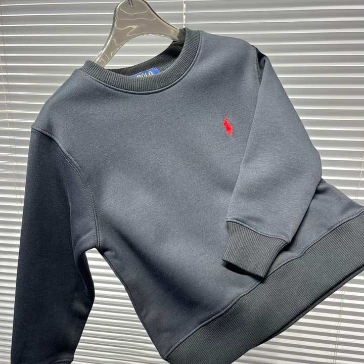 Ralph Lauren Classic Embroidered Logo Sweatshirt – Kids Collection in Classic Black With Red Logo