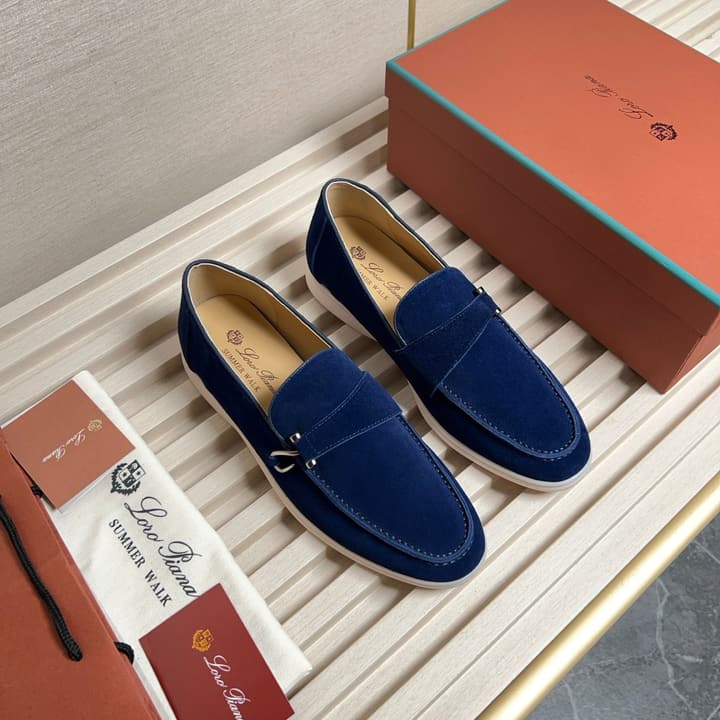 Loro Piana New Moccasin Shoes in Brown Suede