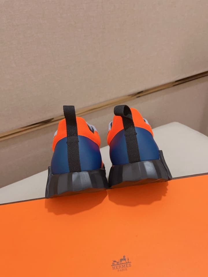 Hermès Men's Classic Driving Shoes in Charcoal With Blue Sole
