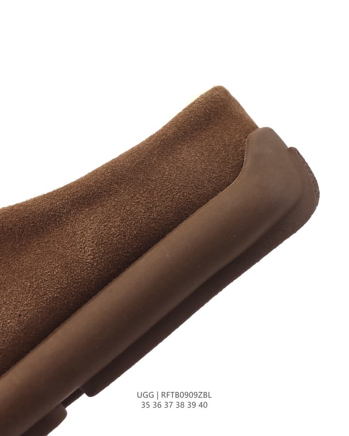 UGG Sheepskin-Lined Winter Slippers in Chestnut Brown Suede