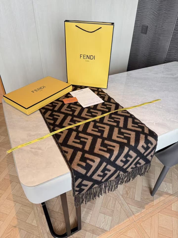 Fendi FF Monogram Cashmere Scarf