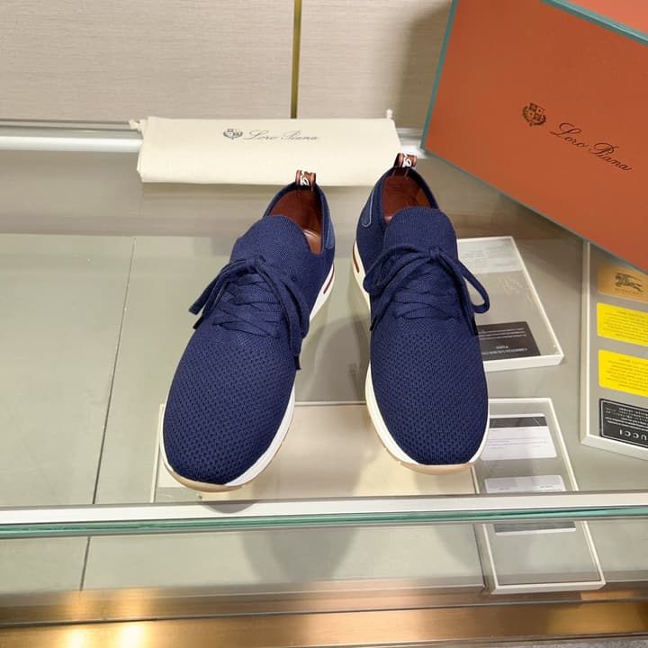 Loro Piana Breathable Suede Loafers in Solid Dark Blue