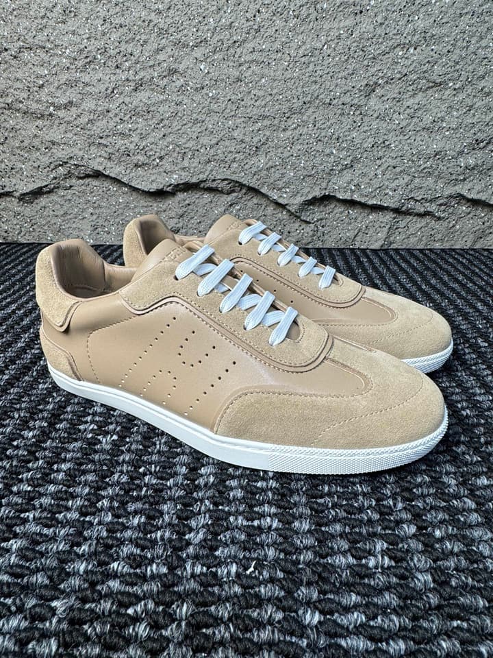 Hermès Laser-Punched H Nappa Calfskin Sneakers in Black