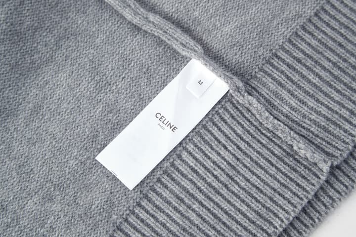 Celine Triomphe Embroidered Knit Sweater in Black
