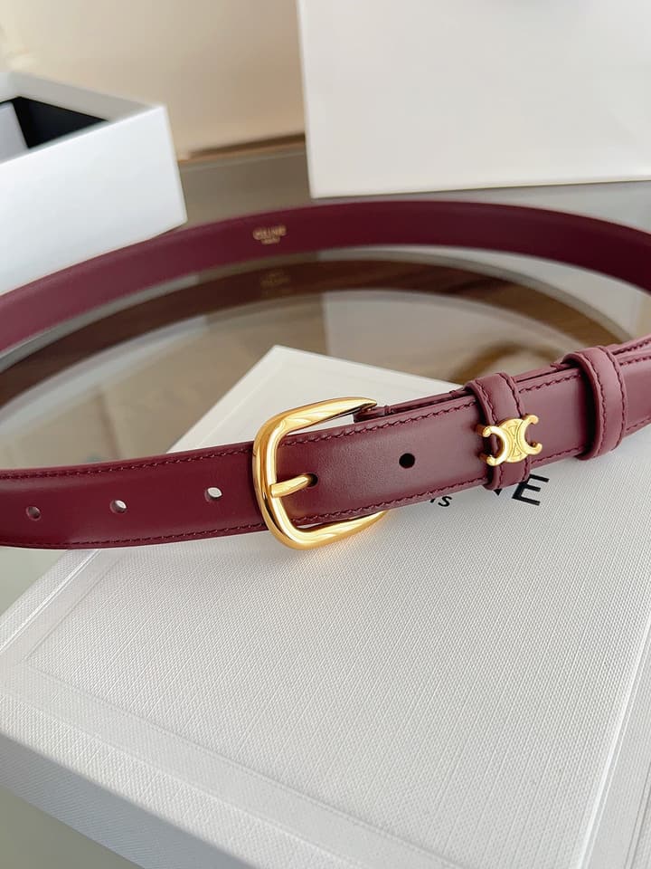 Celine Vivienne Taurillon 25mm Belt in Black Taurillon Leather
