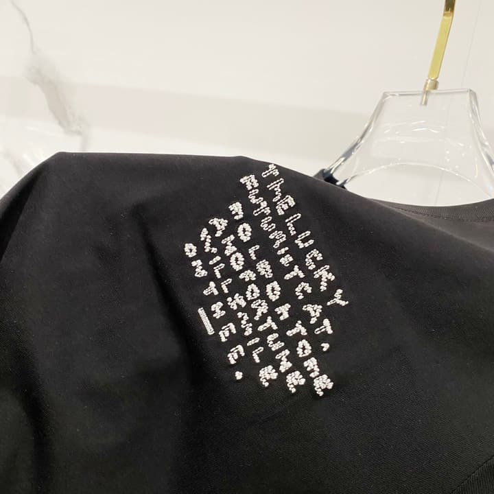 Loewe Cartoon Dog Embroidered T-Shirt in Black