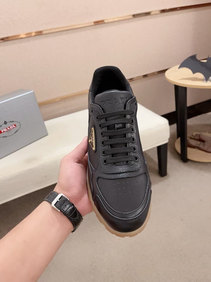 Prada Men's Air Cushion Sneakers in Beige Suede