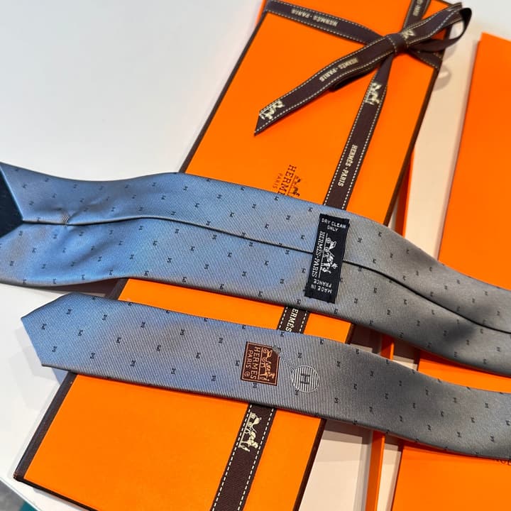 Hermès Men's Silk Tie in Burnt Orange Brown