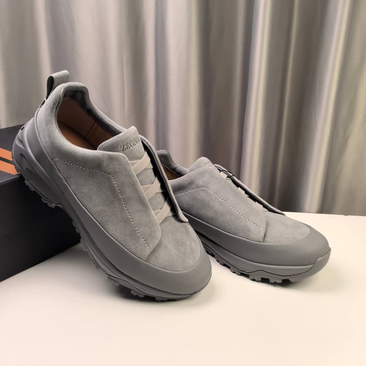 Ermenegildo Zegna Triple Stitch™ Monte Luxury Casual Shoes in Black Leather