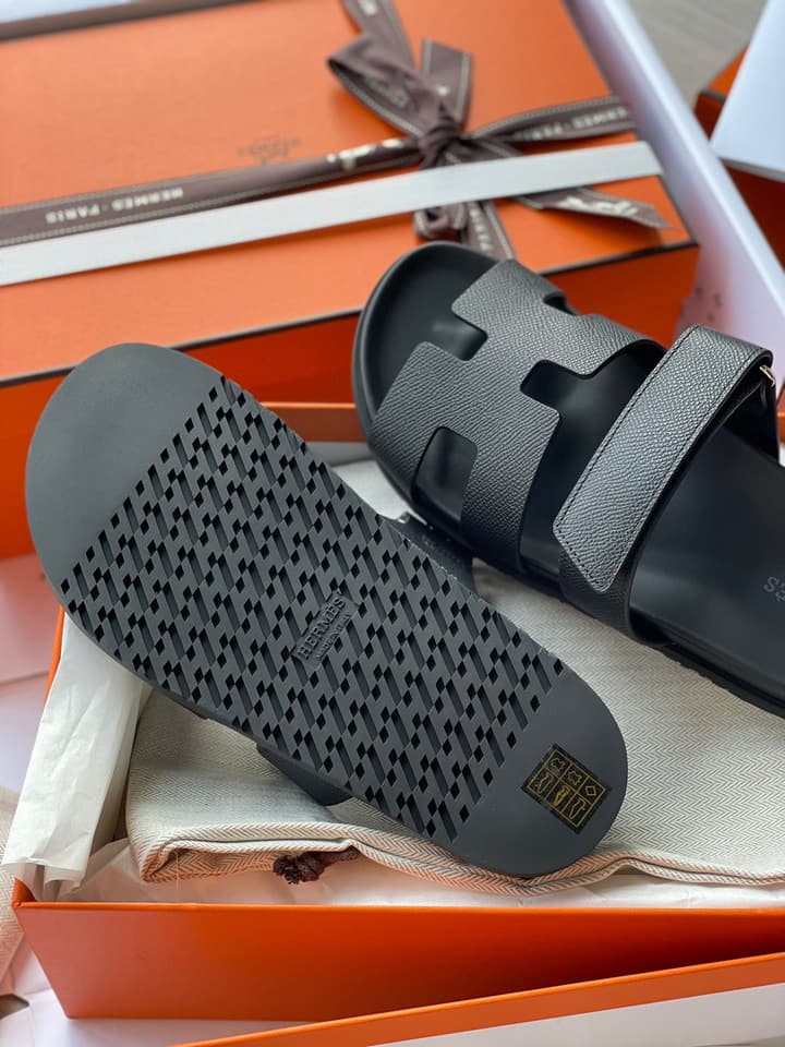 Hermès Chypre Unisex Slides in Beige
