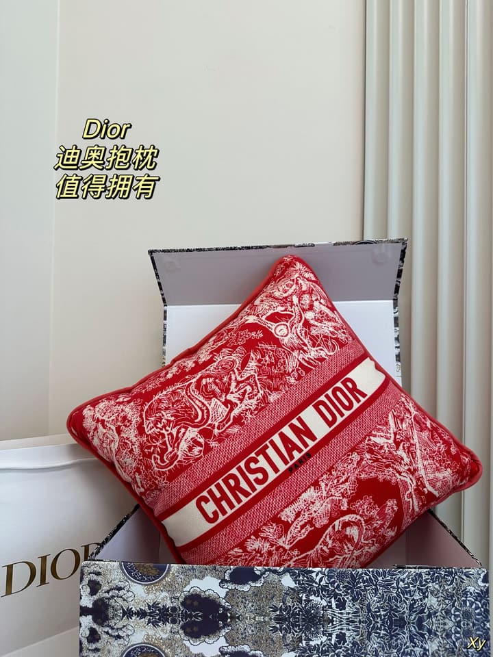 Dior Limited Edition Home Pillow in Black And White Toile Pattern