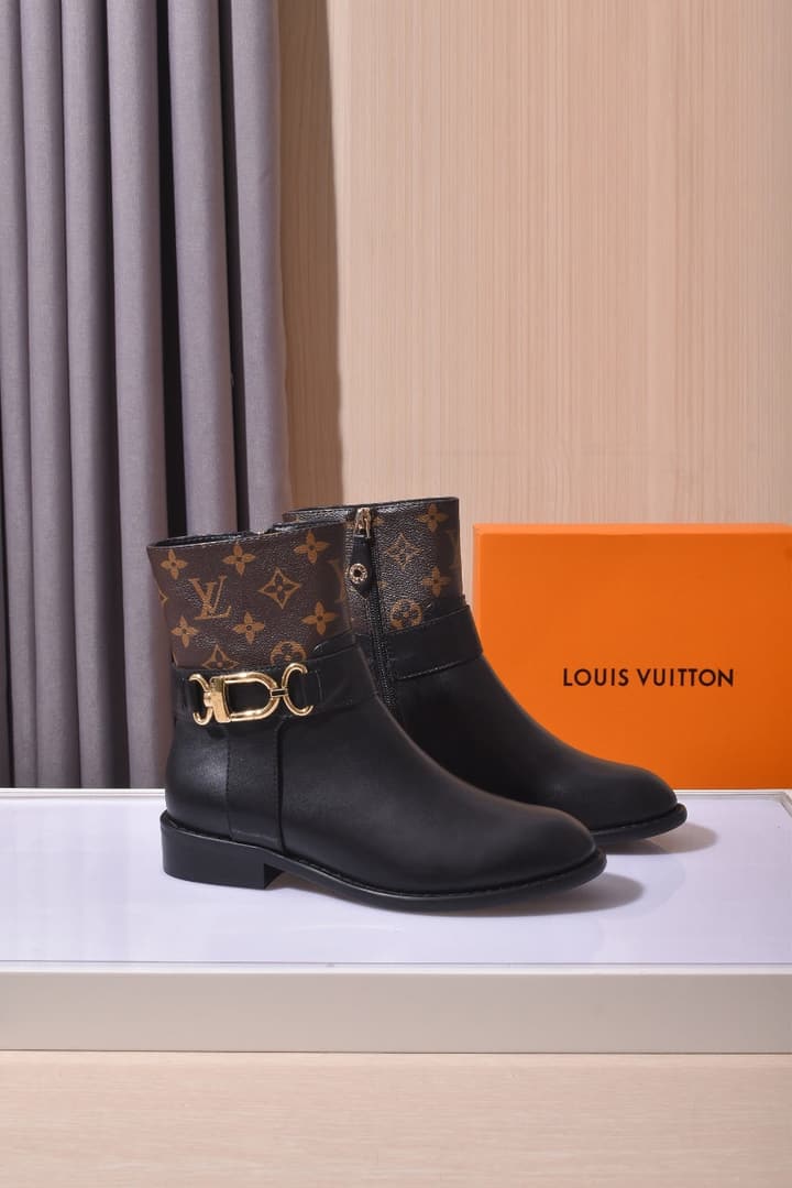 Avant-Garde Footwear Co. Classic Calfskin Boots in Black Monogram Buckle Boot