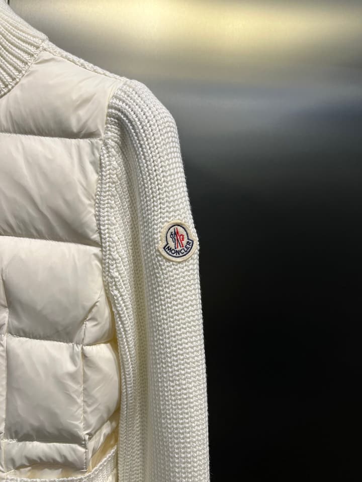 Moncler Lapel Patchwork Wool Down Jacket – 25FW in Black
