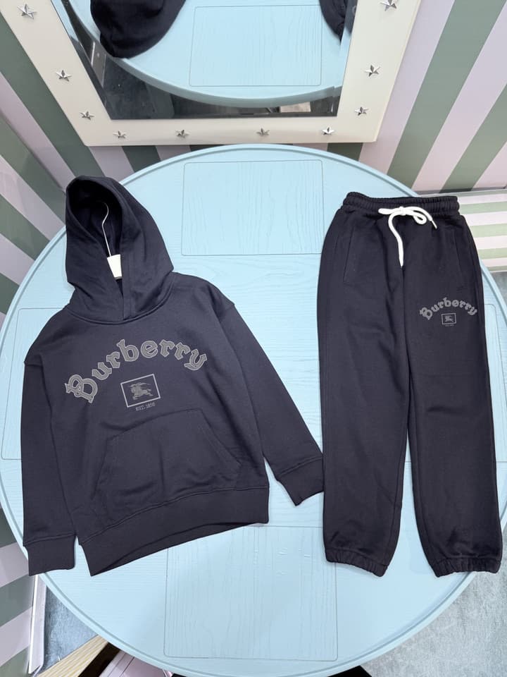 Burberry Kids Hooded Tracksuit Set – Kids Collection – 2025FW in Dark Gray Set