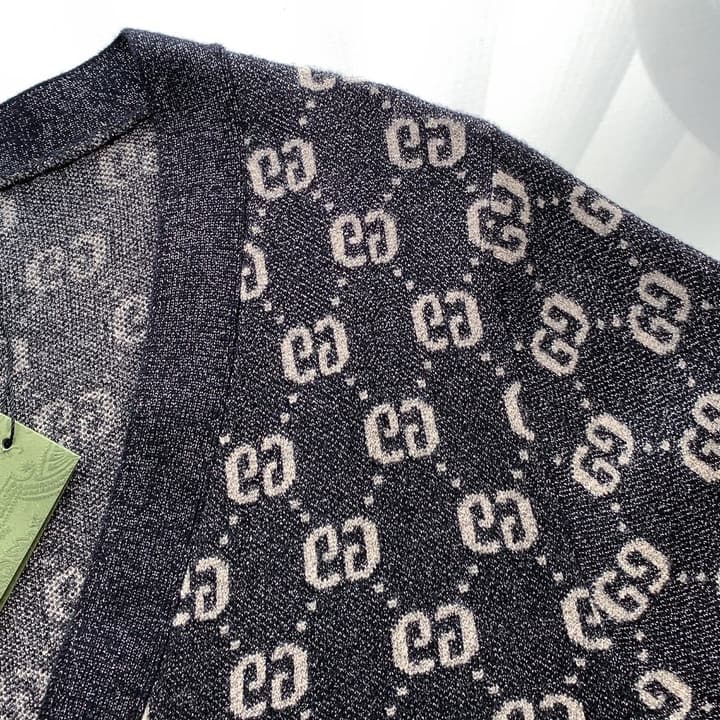Gucci Silver Thread Jacquard Crewneck Sweater – Autumn/Winter Collection in Black