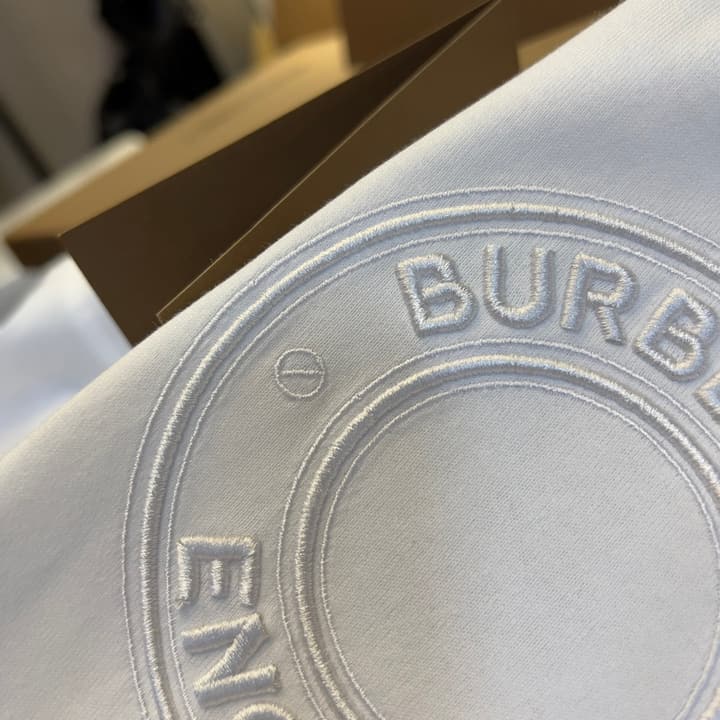 Burberry Micro-Logo Embroidered Cotton T-Shirt – Spring/Summer Collection in Black