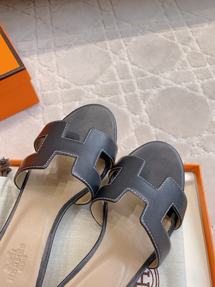 Hermès H-Heeled Sandals in Tan