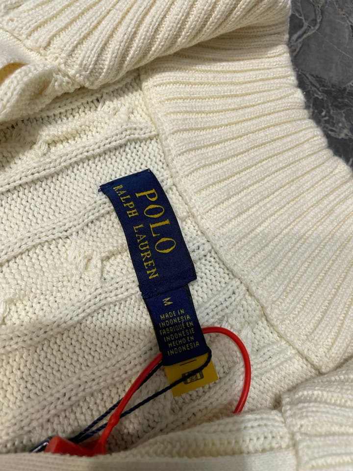 Ralph Lauren Cable Knit Half-Zip Sweater in Navy Blue