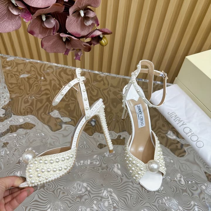 Jimmy Choo Pearl Embellished High Heels