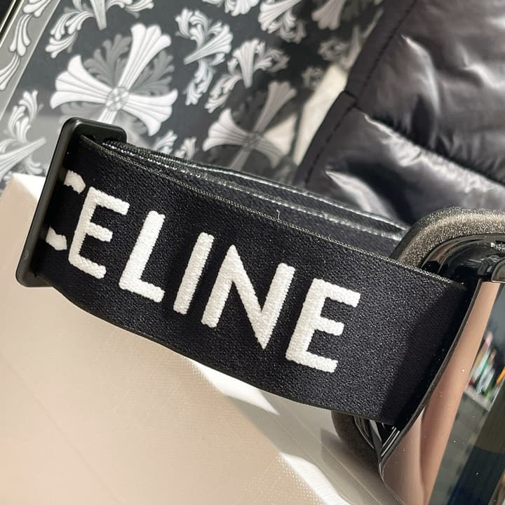Celine Ski Goggles in Black Frame Silver Lens