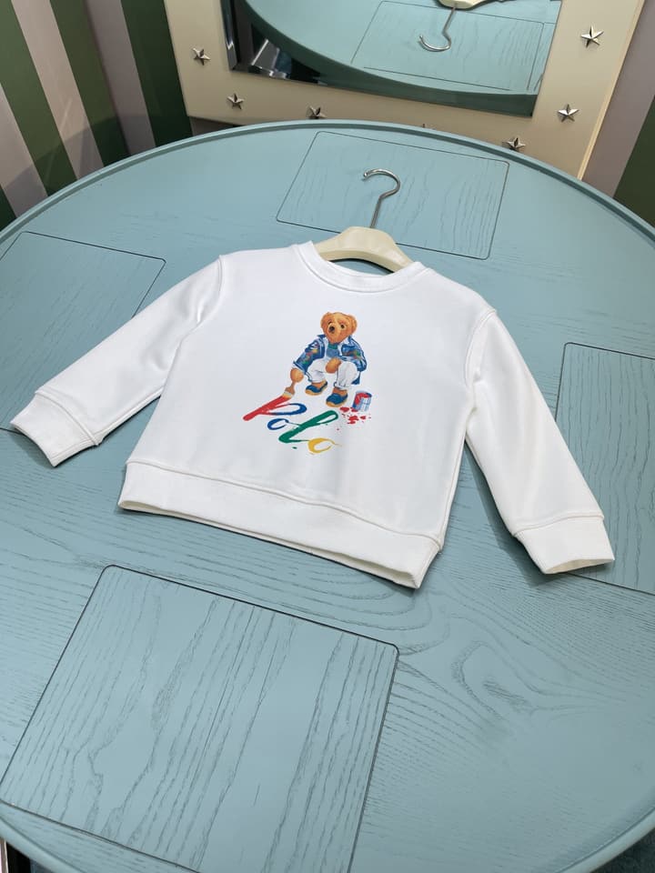 Ralph Lauren Kids Crewneck Sweatshirt – 2025AW in White With Graphic Print