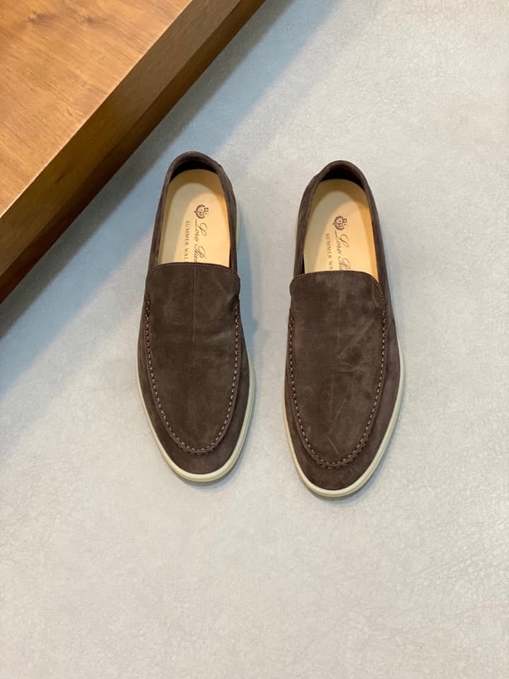 Loro Piana Suede Leather Slip-On Loafers – Unisex in Dark Brown Suede