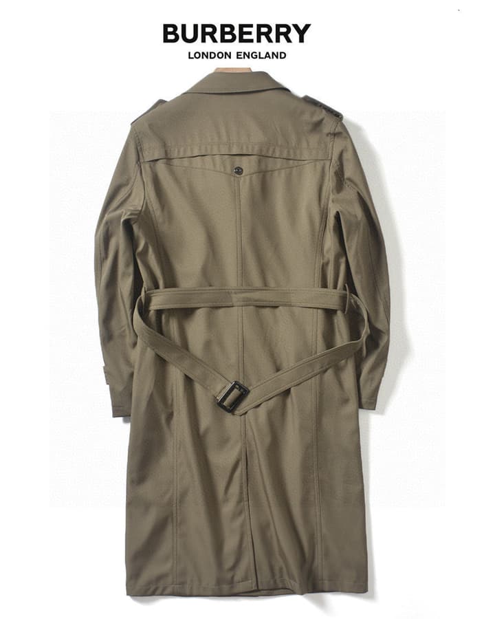 Burberry Long Double-Breasted Trench Coat – 2025FW in Navy Blue