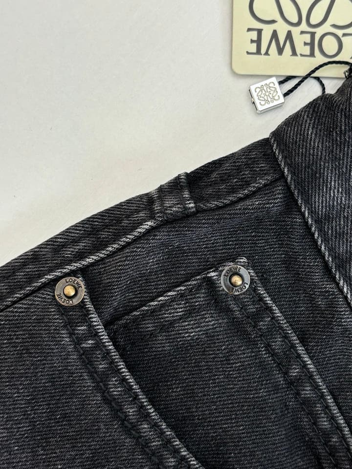 Loewe Anagram Denim Embroidered Trousers – 24FW in Washed Black