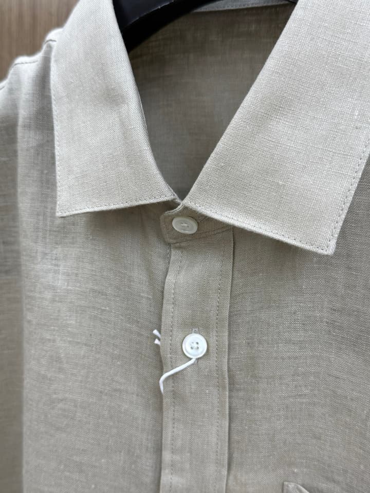 Loewe Minimalist Linen-Cotton Long Sleeve Shirt – Spring/Summer Collection – 25SS in Dark Blue