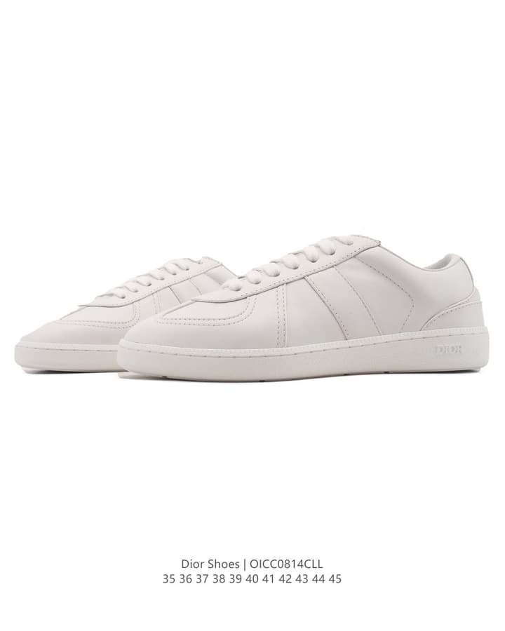 Dior Unisex White Platform Sneakers – Spring/Summer Collection – 25SS in Beige With Brown Stripe
