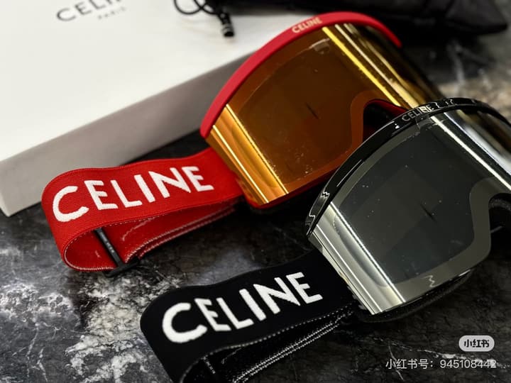 Celine Ski Goggles in Black Frame With Black Strap