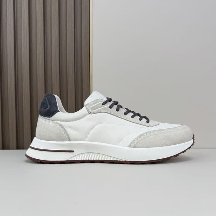 Loro Piana Men's Classic Jogging Sneakers in Black Suede