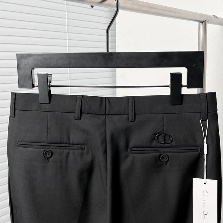 Dior Black Corduroy Peak Lapel Trousers