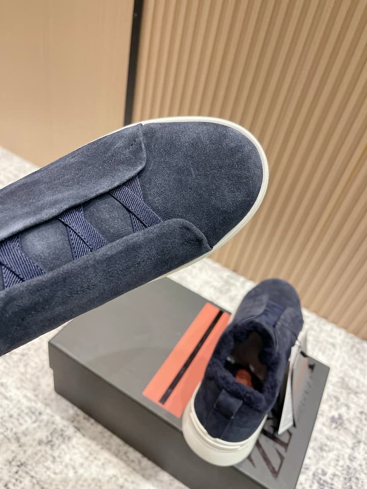 Zegna Triple Stitch Low-Top Casual Shoes – 2025SS in Black Leather