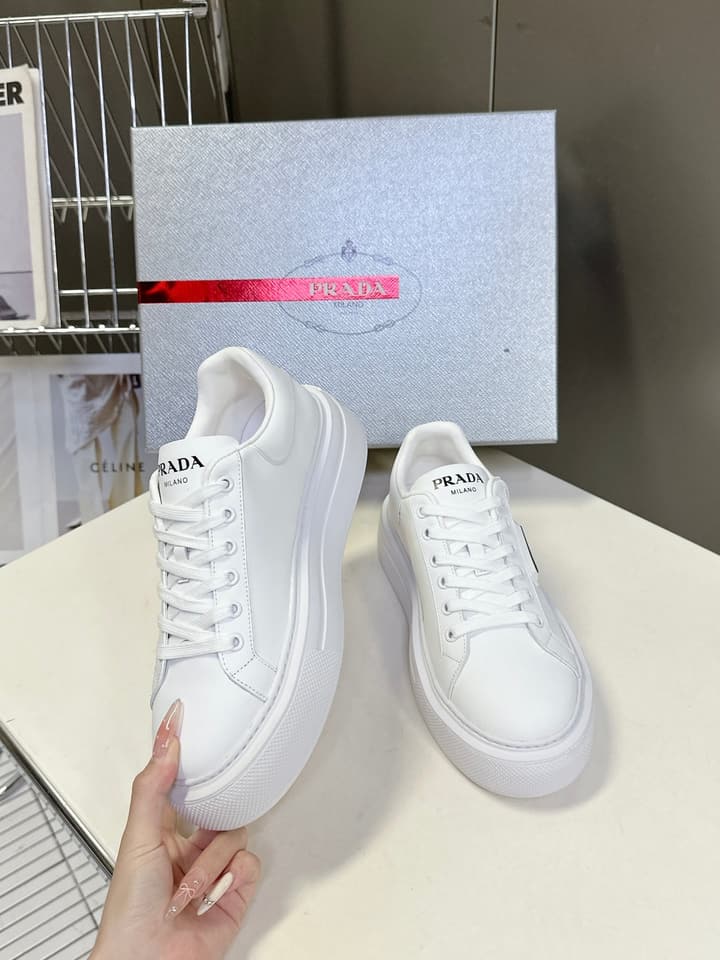 Prada Retro Platform Sneakers in White Sneaker 1