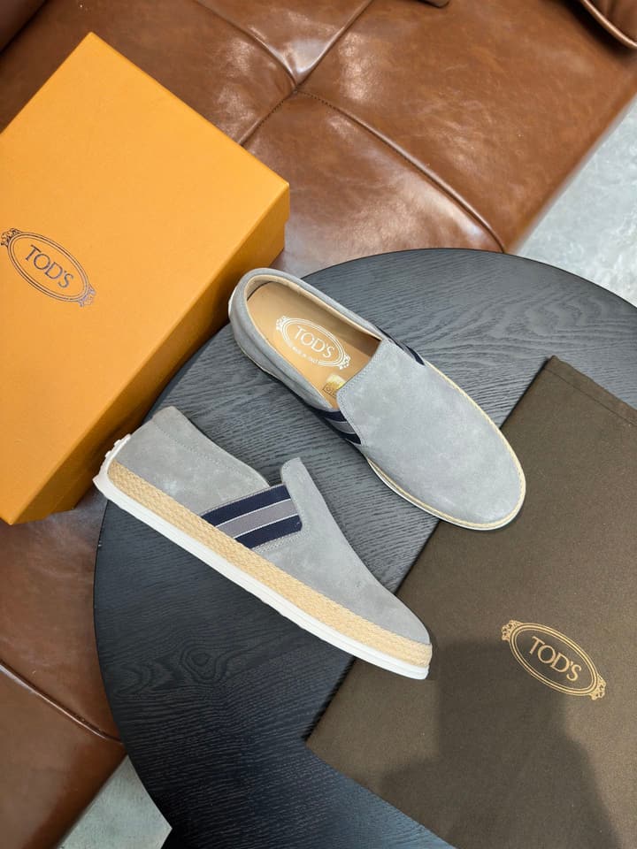 Tod's Suede Pebble-Sole Loafers