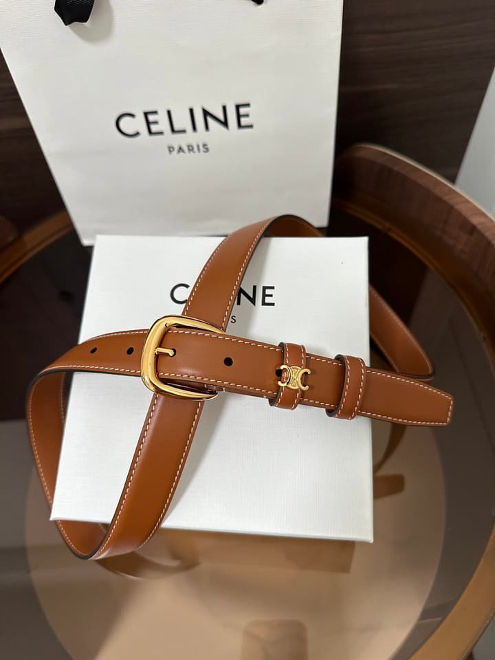 Celine Vivienne Taurillon 25mm Belt in Black Taurillon Leather