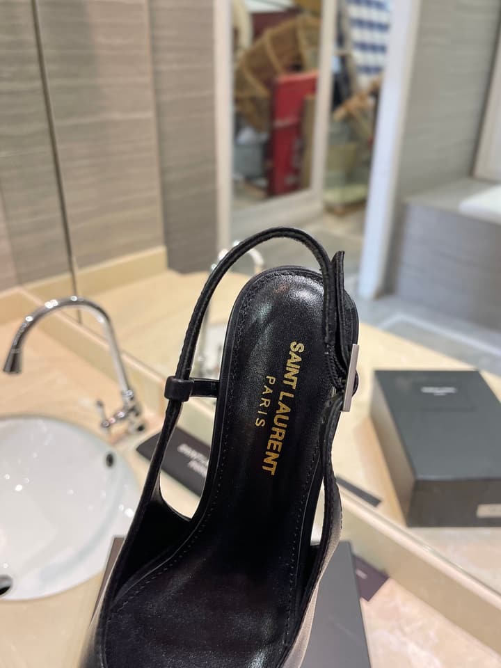 Saint Laurent Heeled Sandals – Summer Collection in Apricot