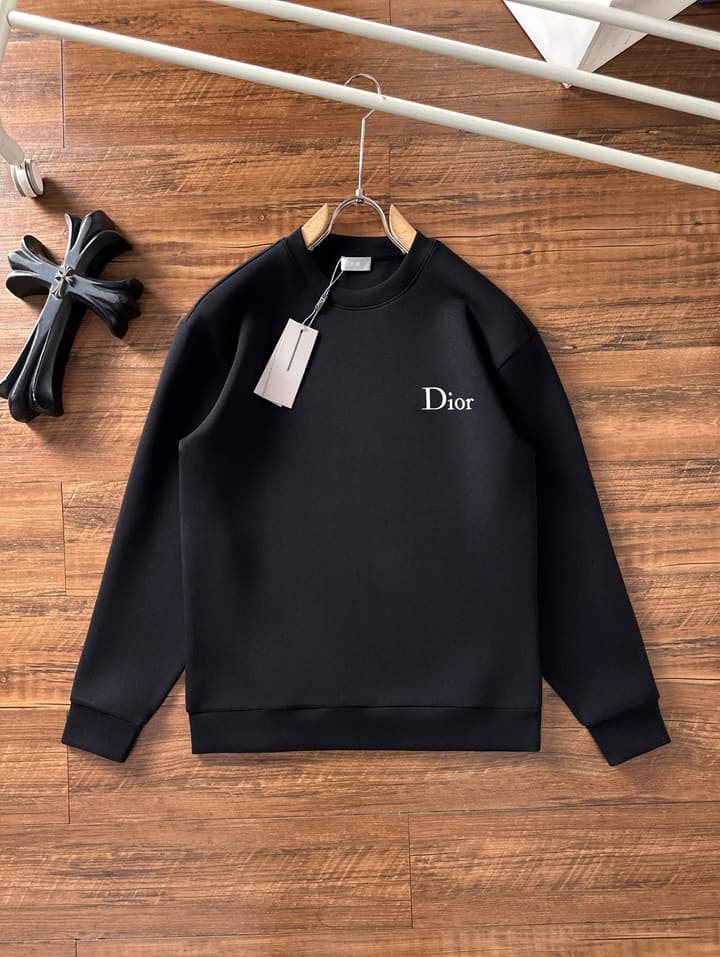 Dior Air Layer Crewneck Sweatshirt – 2025FW in Black Large Logo