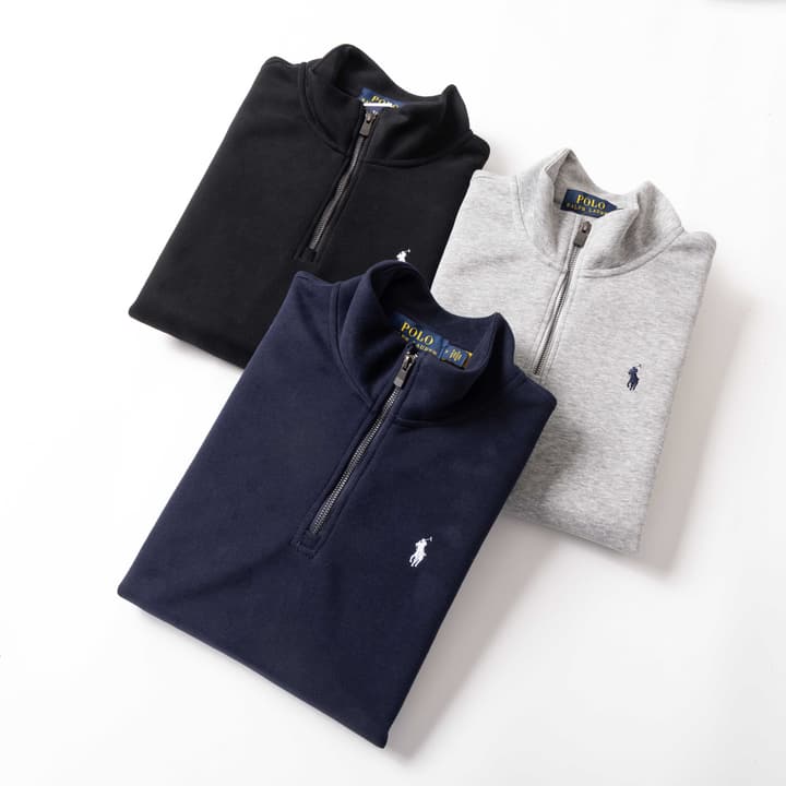 Ralph Lauren Classic Embroidered Half-Zip Sweatshirt in Black