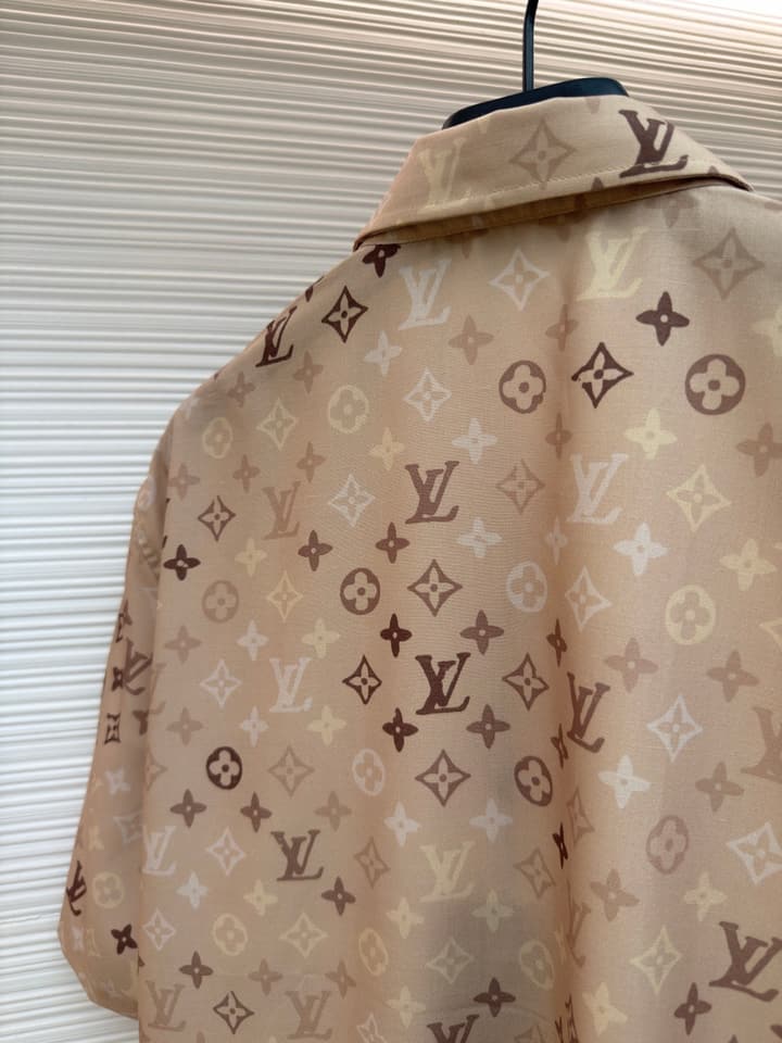 Louis Vuitton Monogram All-Over Print Beach Shirt in Apricot
