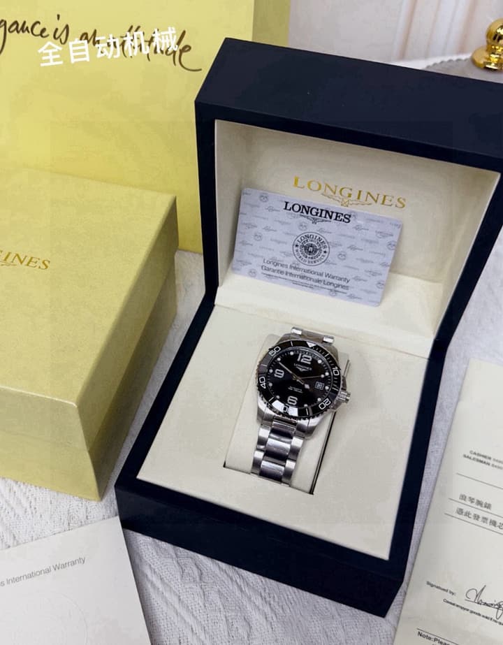 Longines Conquest HydroConquest Automatic Watch in Black Dial Steel Band