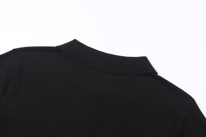 Celine Logo Embroidered Pullover Polo Shirt – 26SS in Classic Black