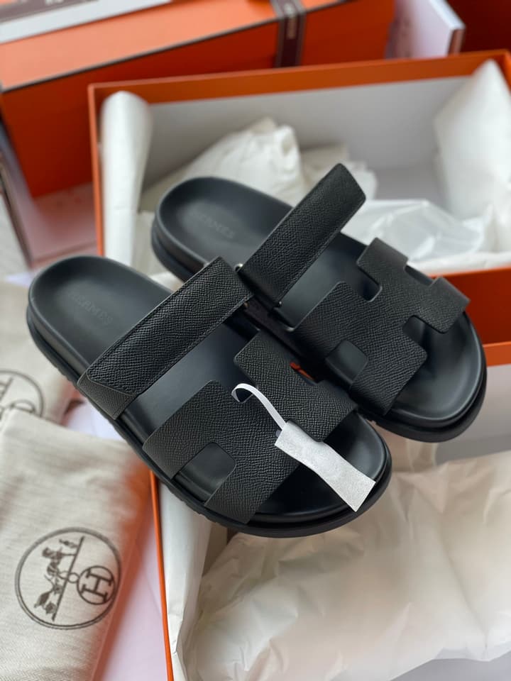 Hermès Chypre Unisex Slides in Beige