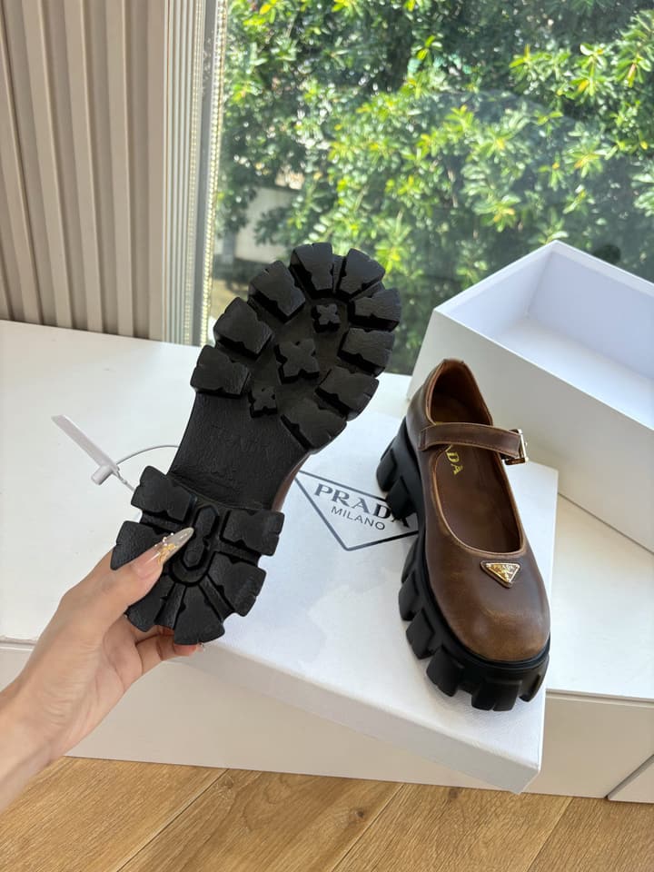Prada Monolith Platform Mary Jane Loafers – 25FW in Assorted Leather & Suede Collection